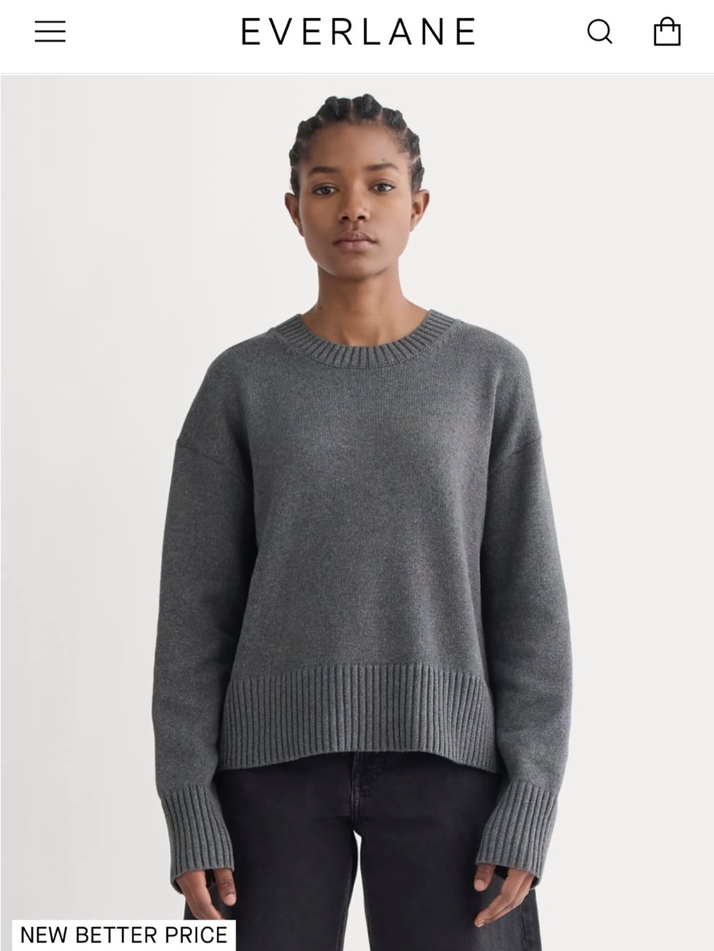 Everlane Boxy Cotton Crew Sweater